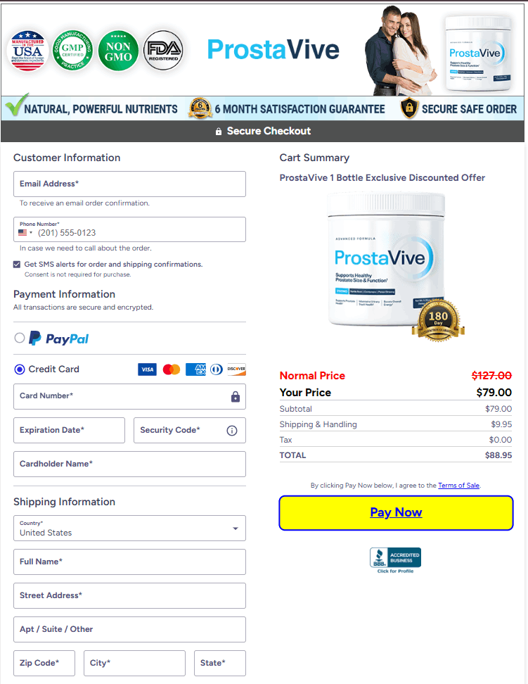 ProstaVive Purchasing Details